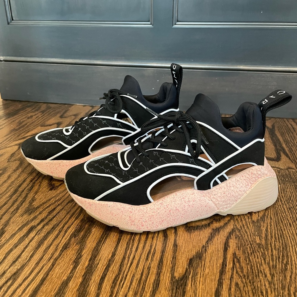 Stella Mccartney Women's Eclypse Chunky Cutout Lace-Up Sneakers - Black